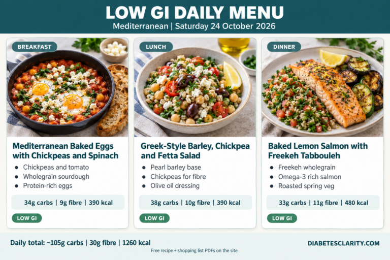 Low GI Daily Menu: Mediterranean Spring Flavours